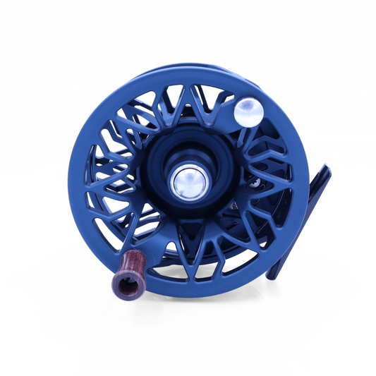 Abel Rove 7/9 Satin Deep Blue Larko Trout Fly Reel front