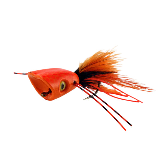 Double Barrel Bass Bug Popper Orange