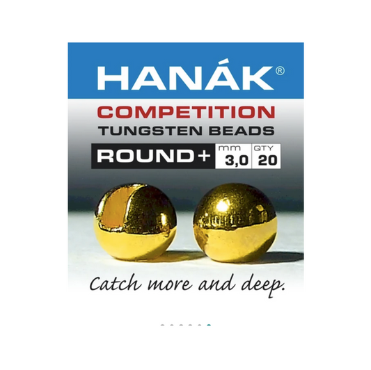 Hanak Round Slotted Tungsten Beads