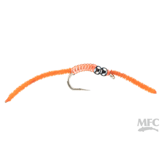 Jake's Double Bead Rib Worm orange