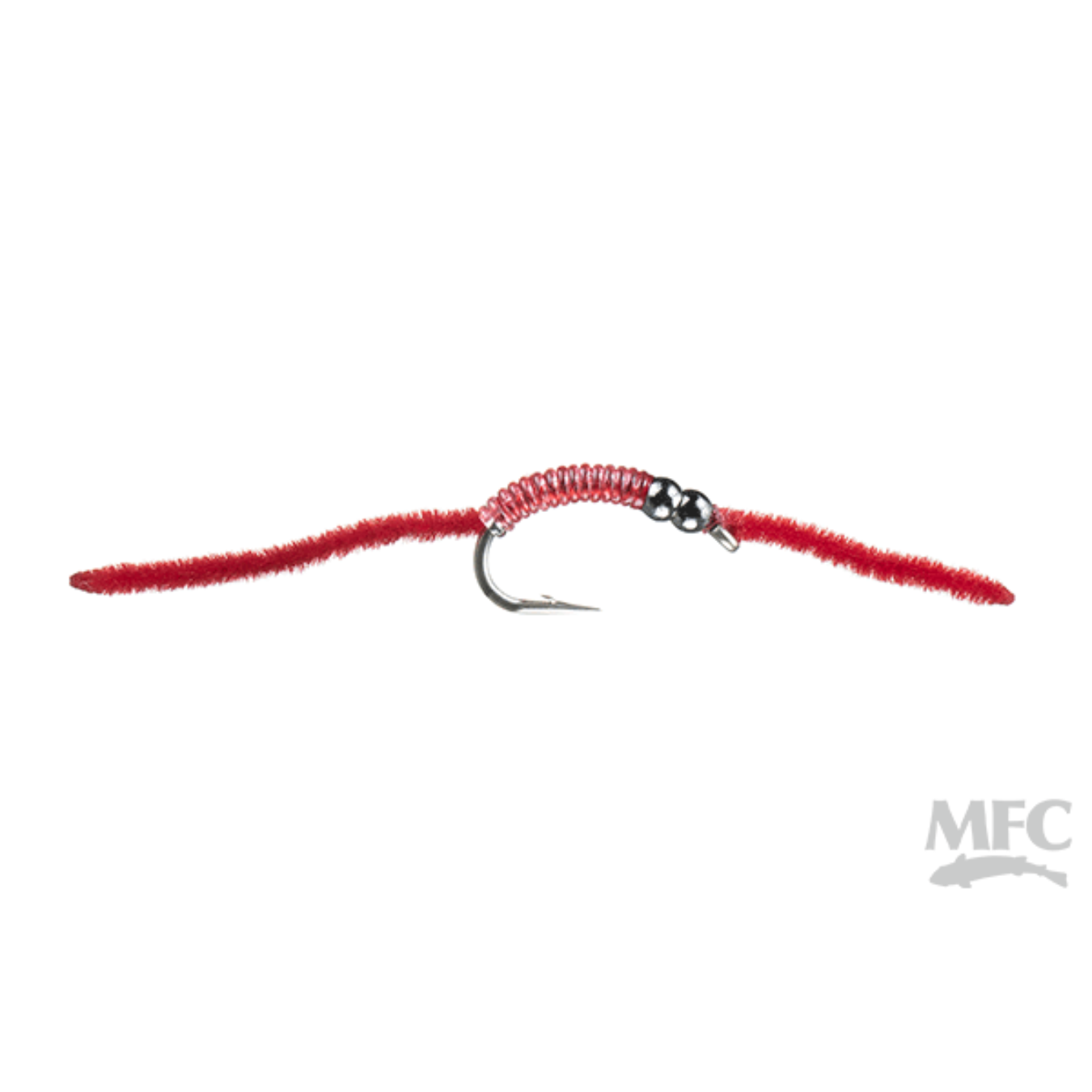 Jake's Double Bead Rib Worm red
