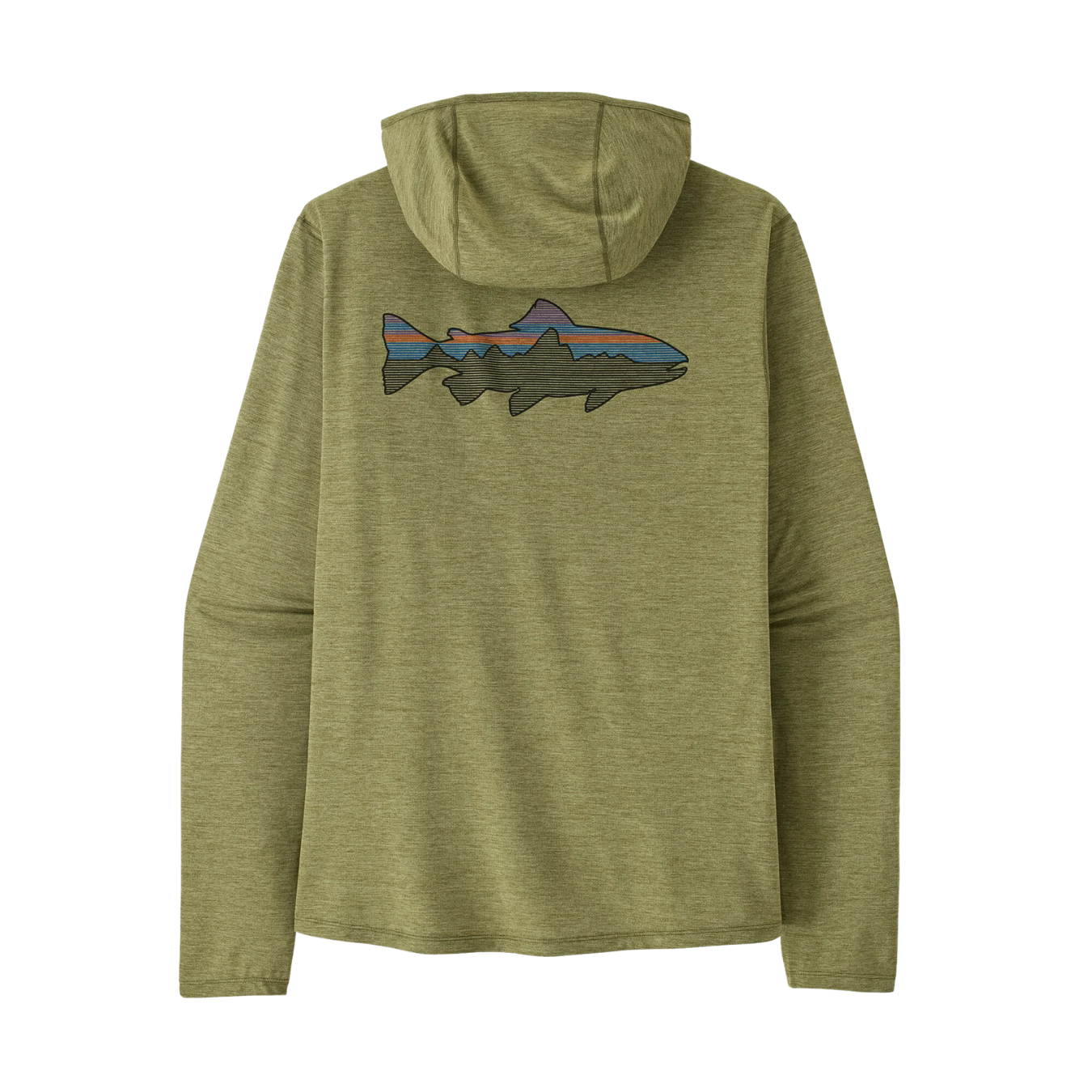 Patagonia Men's Capilene Cool Sun Hoody - Fitz Roy Trout Caper Green - Buckhorn Green X-Dye