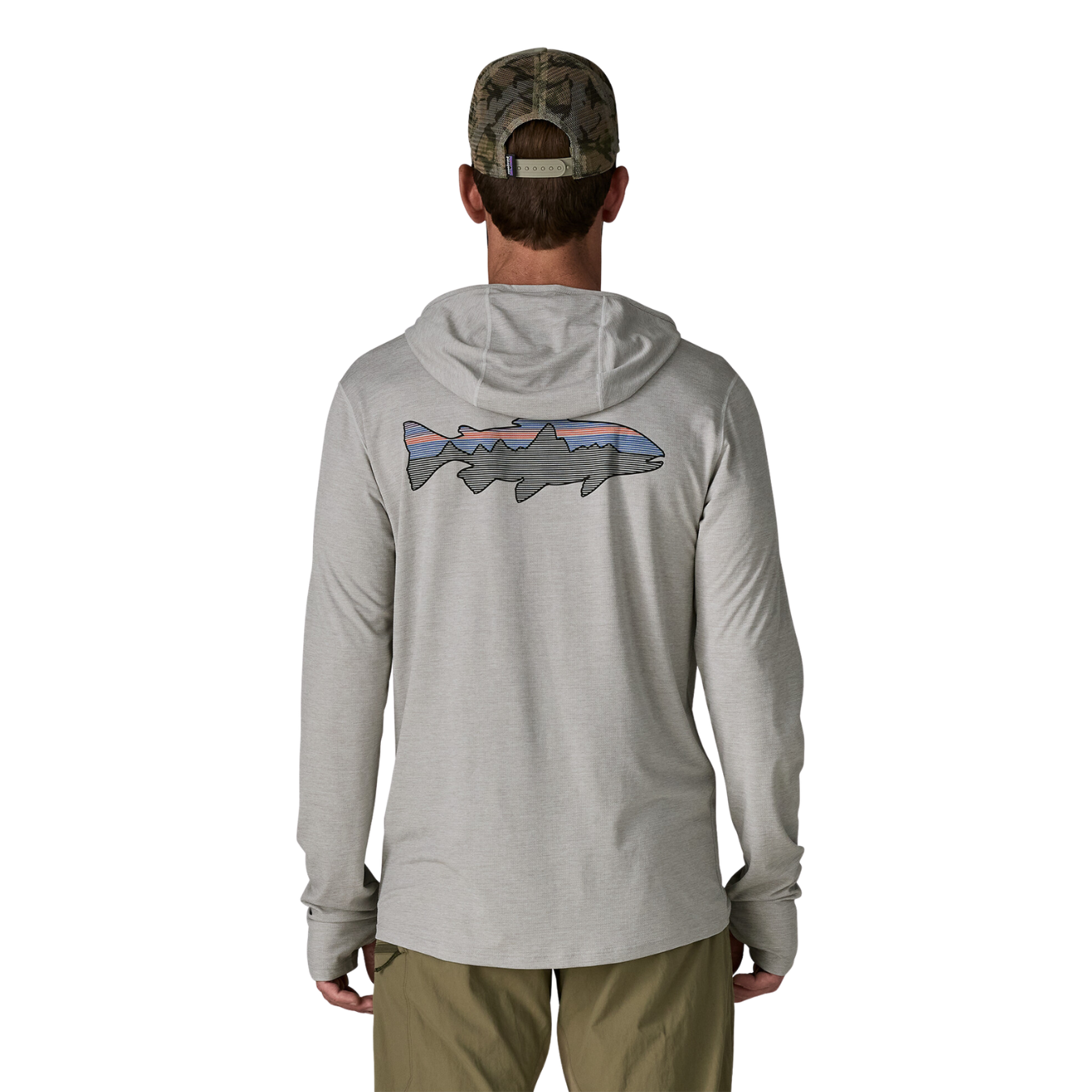 Patagonia Men's Capilene Cool Sun Hoody - Fitz Roy Trout Crisp Grey - Salt Grey X-Dye