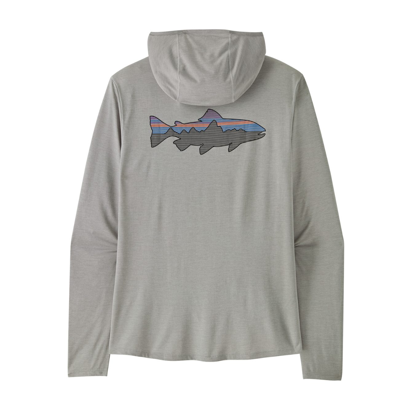 Patagonia Men's Capilene Cool Sun Hoody - Fitz Roy Trout Crisp Grey - Salt Grey X-Dye