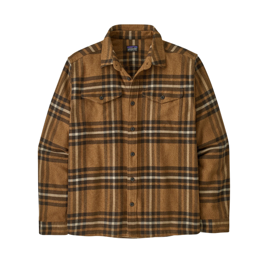Patagonia Men's Fjord Flannel Shirt catch deer brown