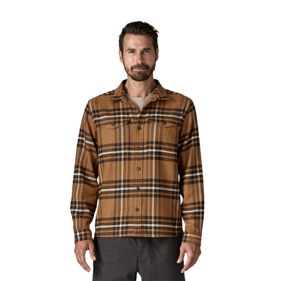 Patagonia Men's Fjord Flannel Shirt catch deer brown