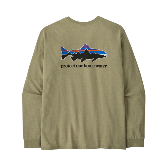 Patagonia Men's Long-Sleeved Home Water Trout Responsibili-Tee Shirt gumtree green