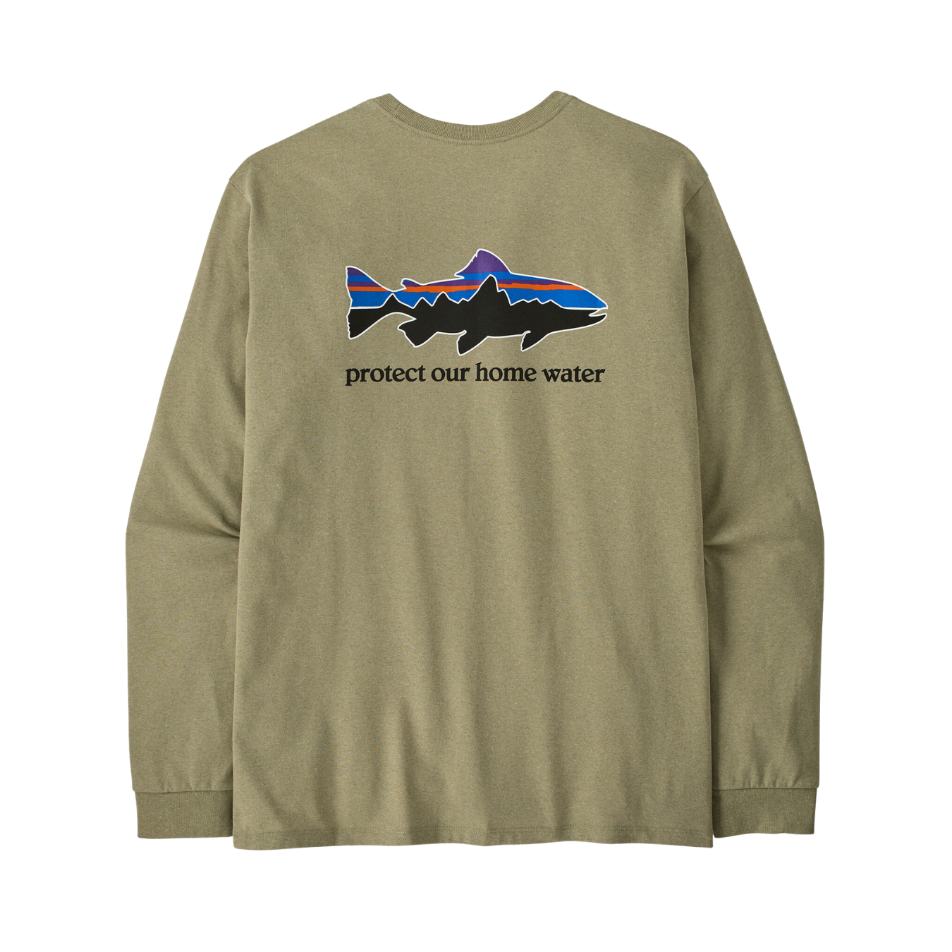 Patagonia Men's Long-Sleeved Home Water Trout Responsibili-Tee Shirt gumtree green