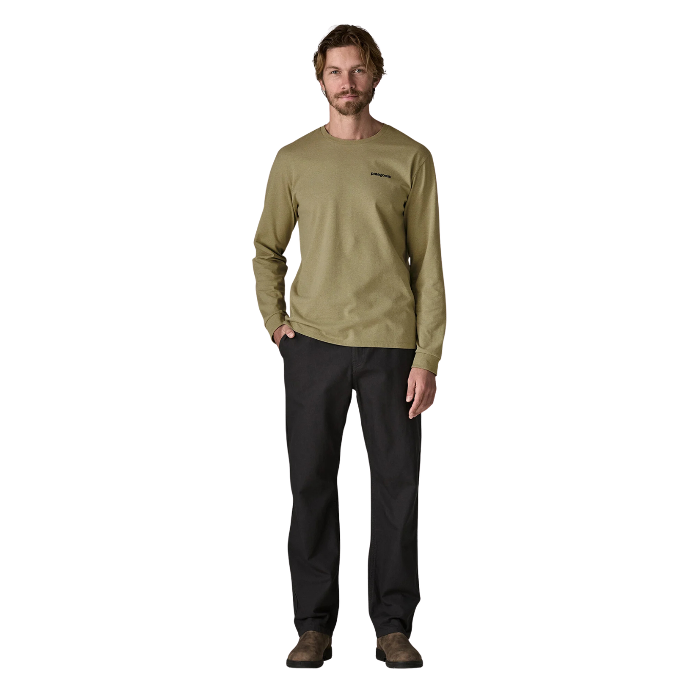 Patagonia Men's Long-Sleeved Home Water Trout Responsibili-Tee Shirt gumtree green