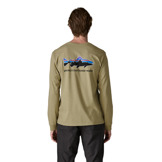 Patagonia Men's Long-Sleeved Home Water Trout Responsibili-Tee Shirt gumtree green