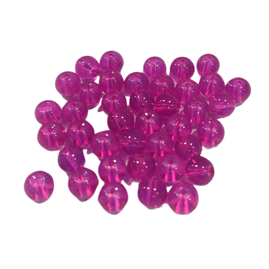 River Reaper Clear Glass Beads magenta