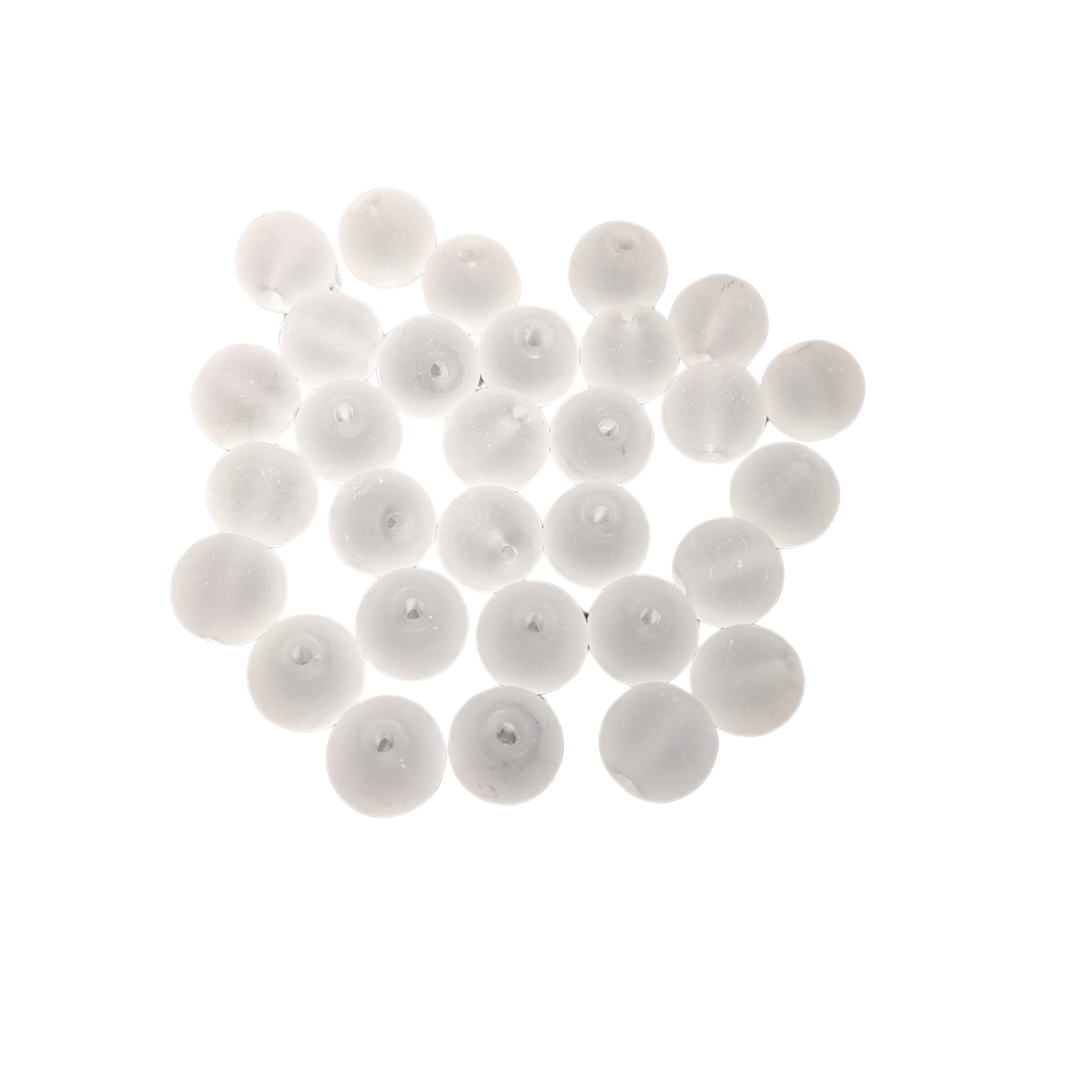 River Reaper Frost Glass Beads white