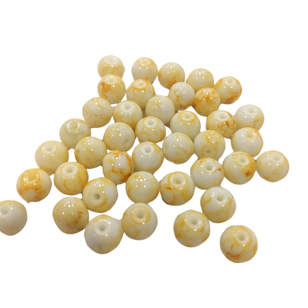 River Reaper Mottled Glass Beads electric yellow