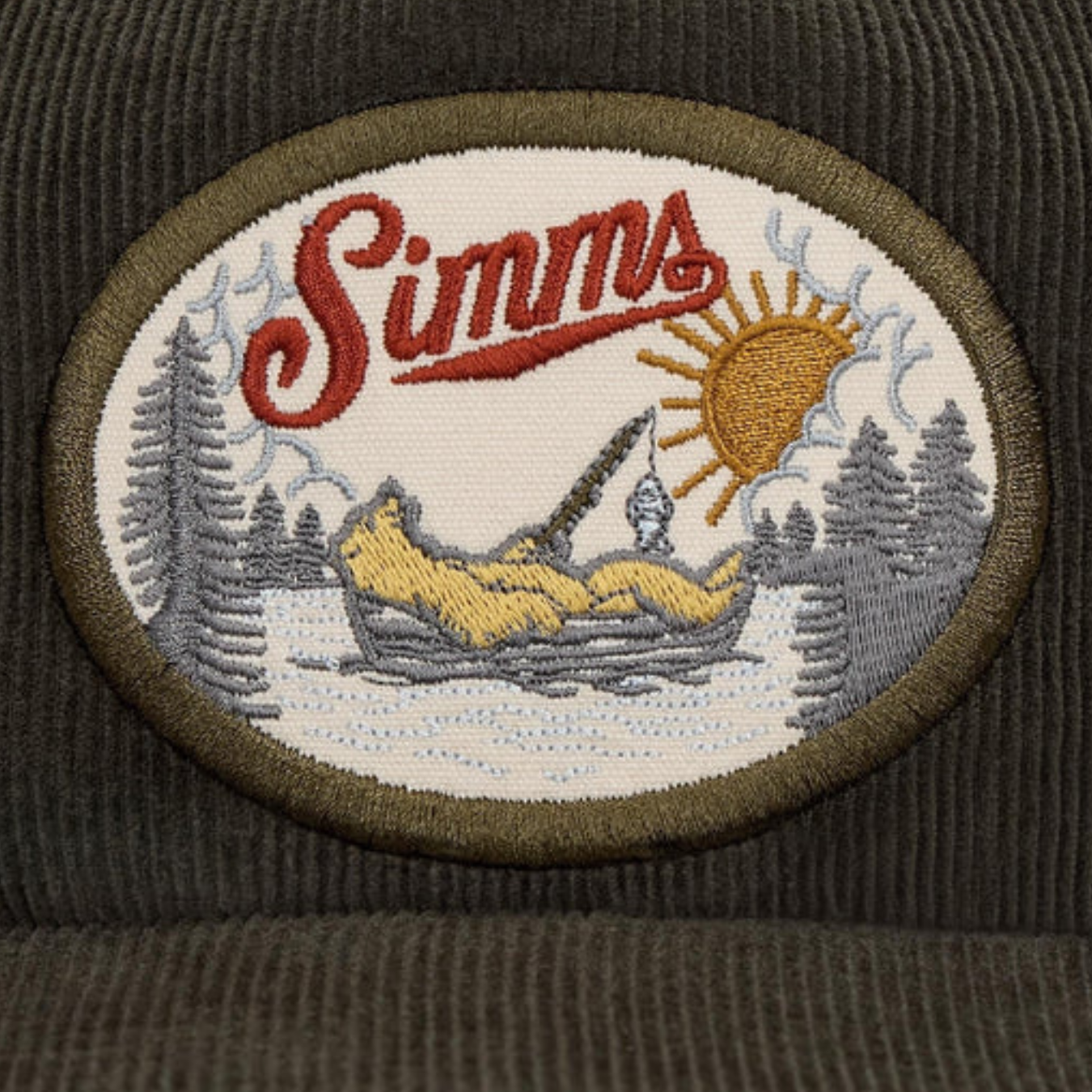 Simms Double Haul Corduroy Cap loden front