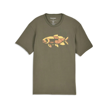 Simms Men's Abstract Fresh T-Shirt army green