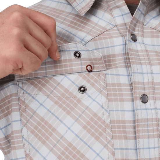 Simms Men's Brackett Flannel Shirt pocket