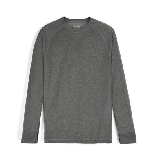 Simms Men's Strata 160 Long Sleeve Baselayer Crew dark grey heather