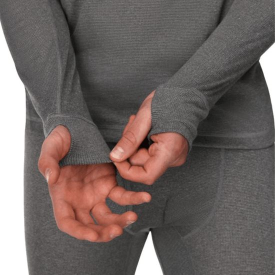 Simms Men's Strata 160 Long Sleeve Baselayer Crew dark grey heather 3