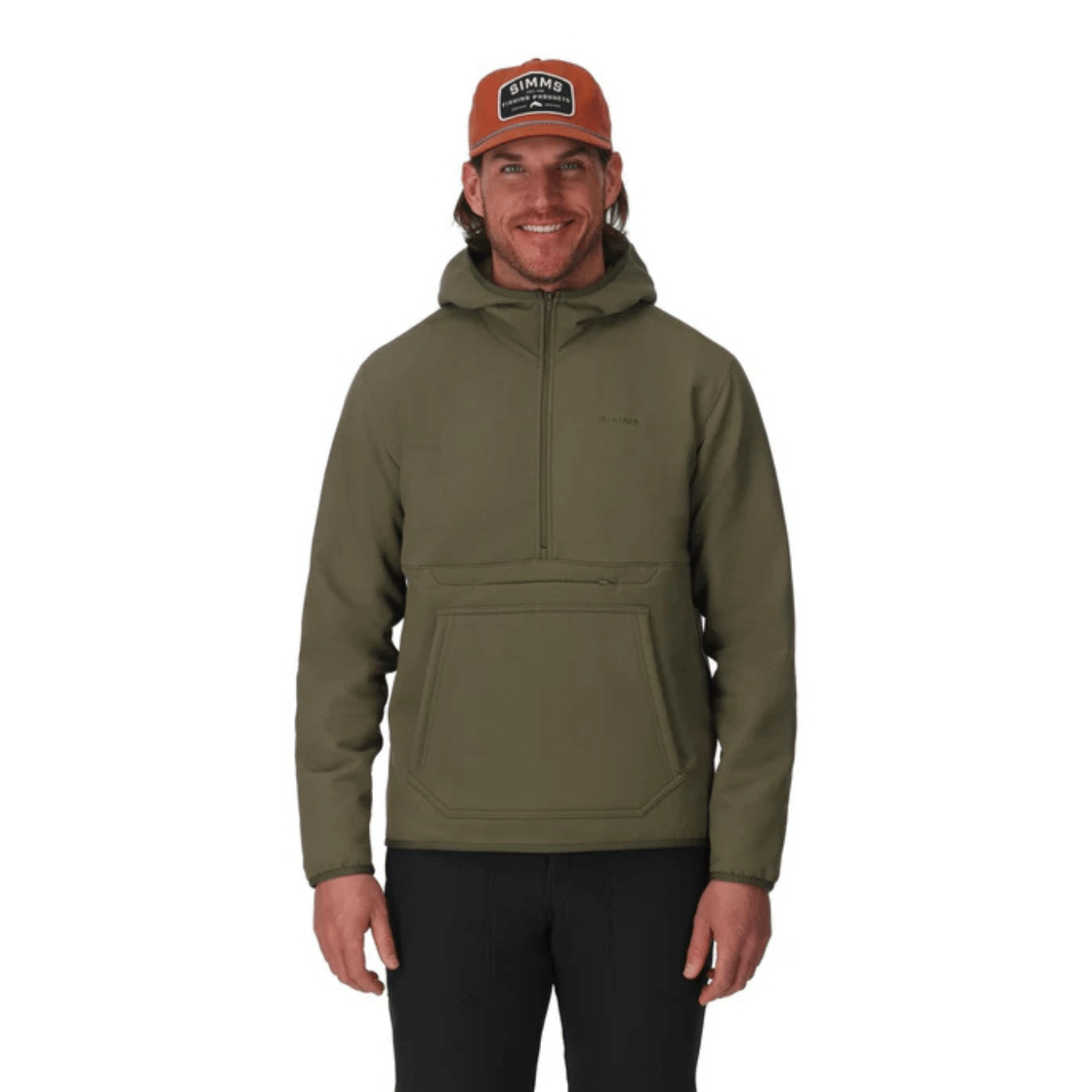 Simms Men's Strata 330 Half Zip Midlayer Hoody loden 2