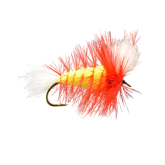 Wulff Bomber Lime/Hot Orange Hackle Salmon Fly