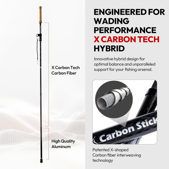 X Carbon Pro Cork Carbon Fiber Wading Staff