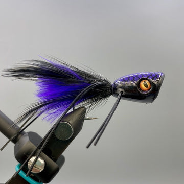 Double Barrel Bass Bug Popper Black