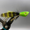 Double Barrel Bass Bug Popper Green Chartreuse