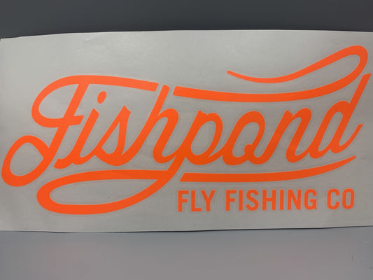 Fishpond - 14" Thermal Die Cut Heritage Sticker - Orange