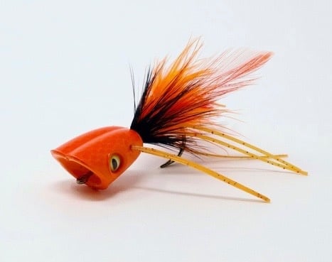 Double Barrel Bass Bug Popper Orange