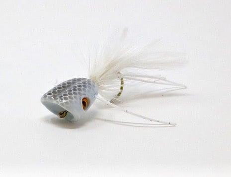 Double Barrel Bass Bug Popper White